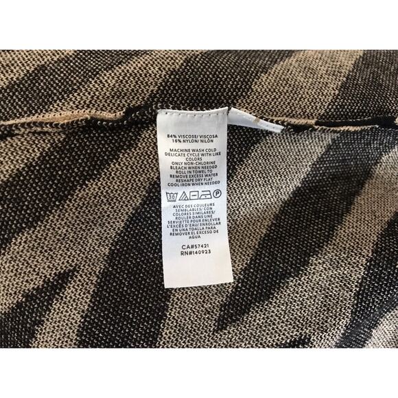 Ann Taylor Petite Sweater Size PL Animal Print Long Sleeve Open Front Cardigan - Picture 7 of 10